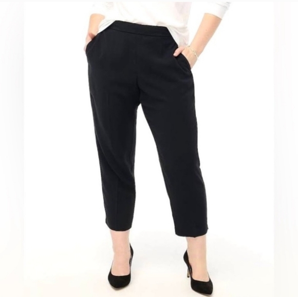 J. Crew Pants - J. Crew Jamie Pull On Crepe Black Tapered Leg Pants Size 12